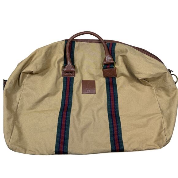 Ralph Lauren Other - Ralph Lauren Polo Duffle Bag Brown Patch Double Handles & Adjustable Strap